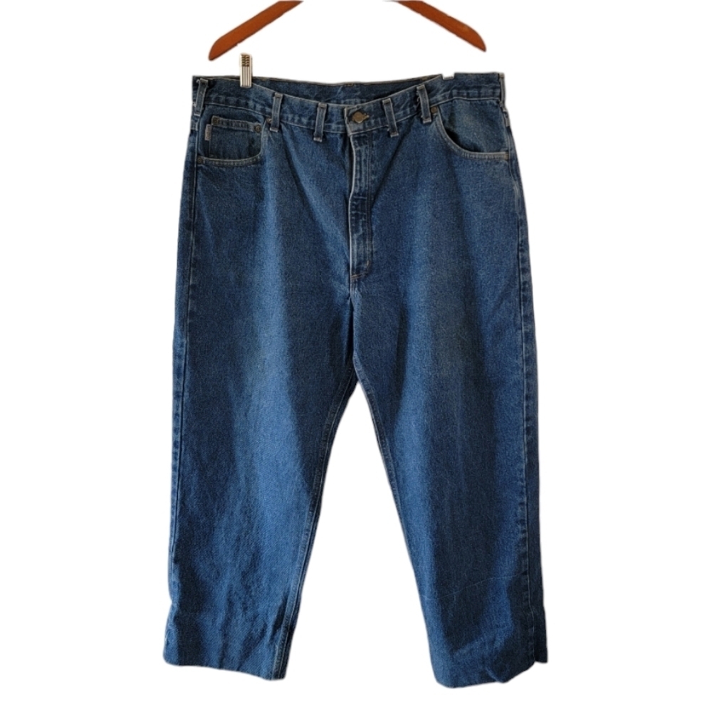 Carhartt Men's Big & Tall Jeans Size 44 × 34 Staright Leg Med Wash Work Outdoor - Picture 12 of 12